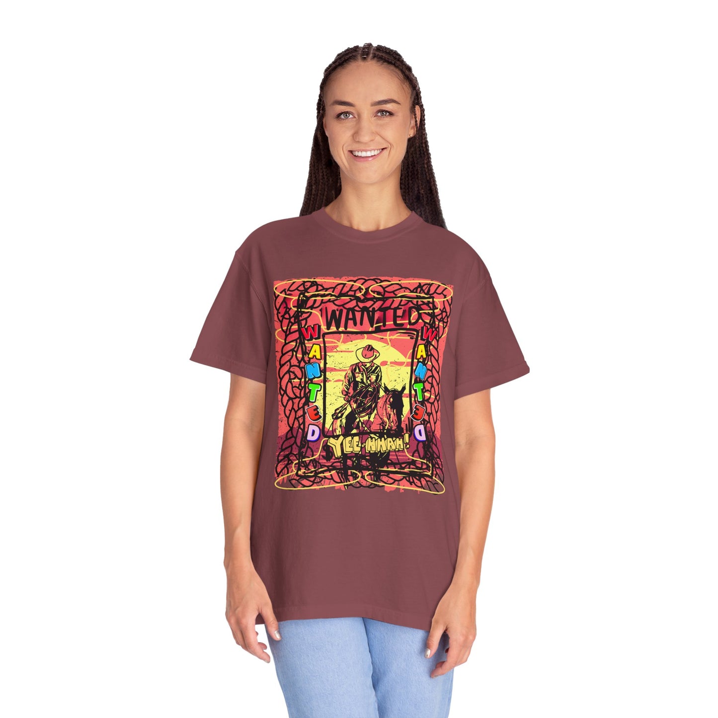 Wanted Cowboy Poster Design Comfort Colors T-shirt