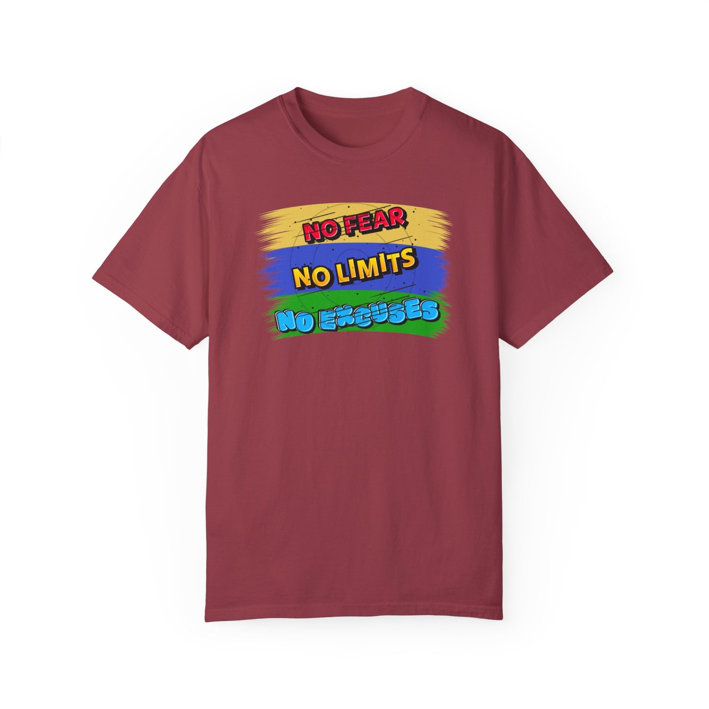 "No Fear No Limits No Excuses" Positive Affirmations Comfort Colors T-shirt