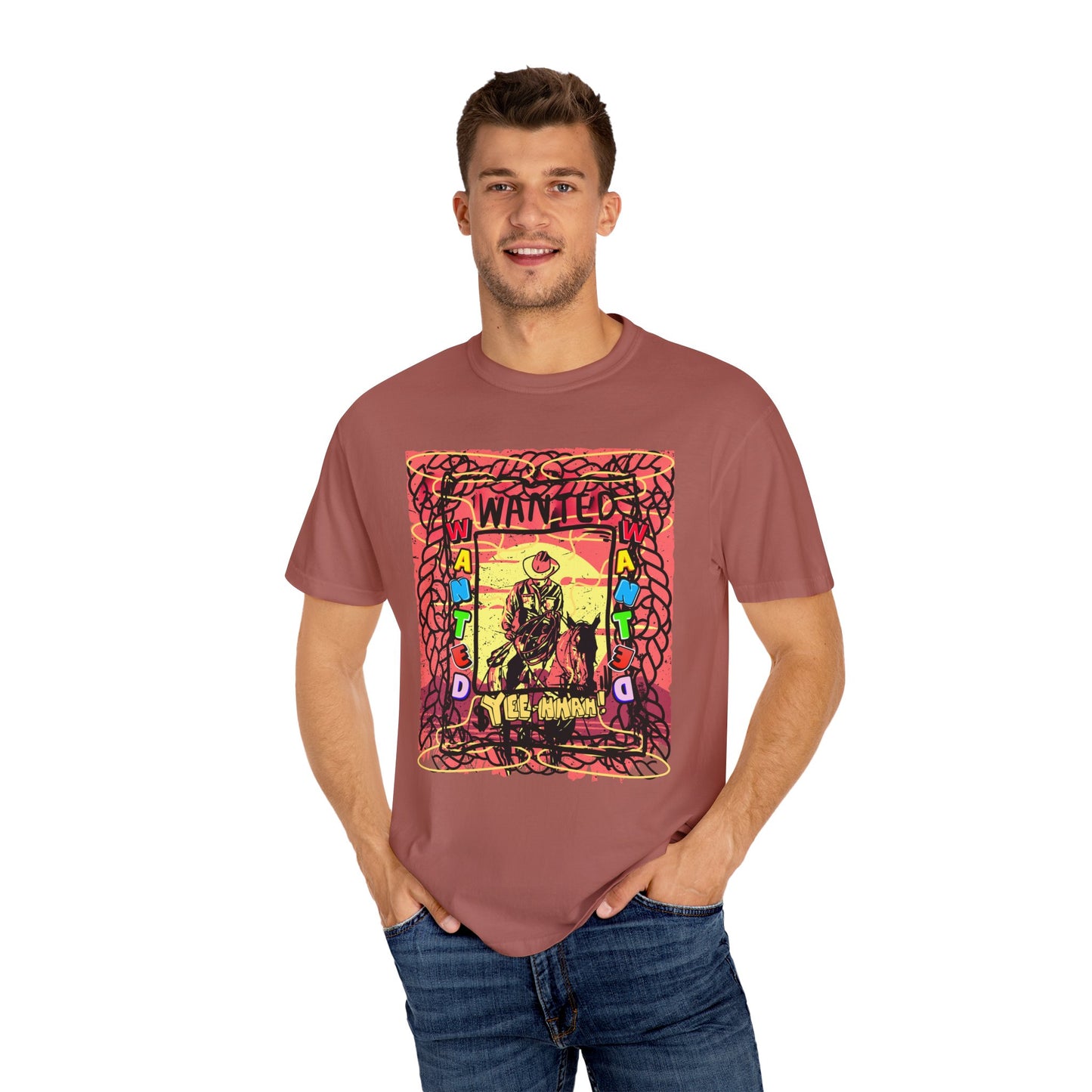 Wanted Cowboy Poster Design Comfort Colors T-shirt