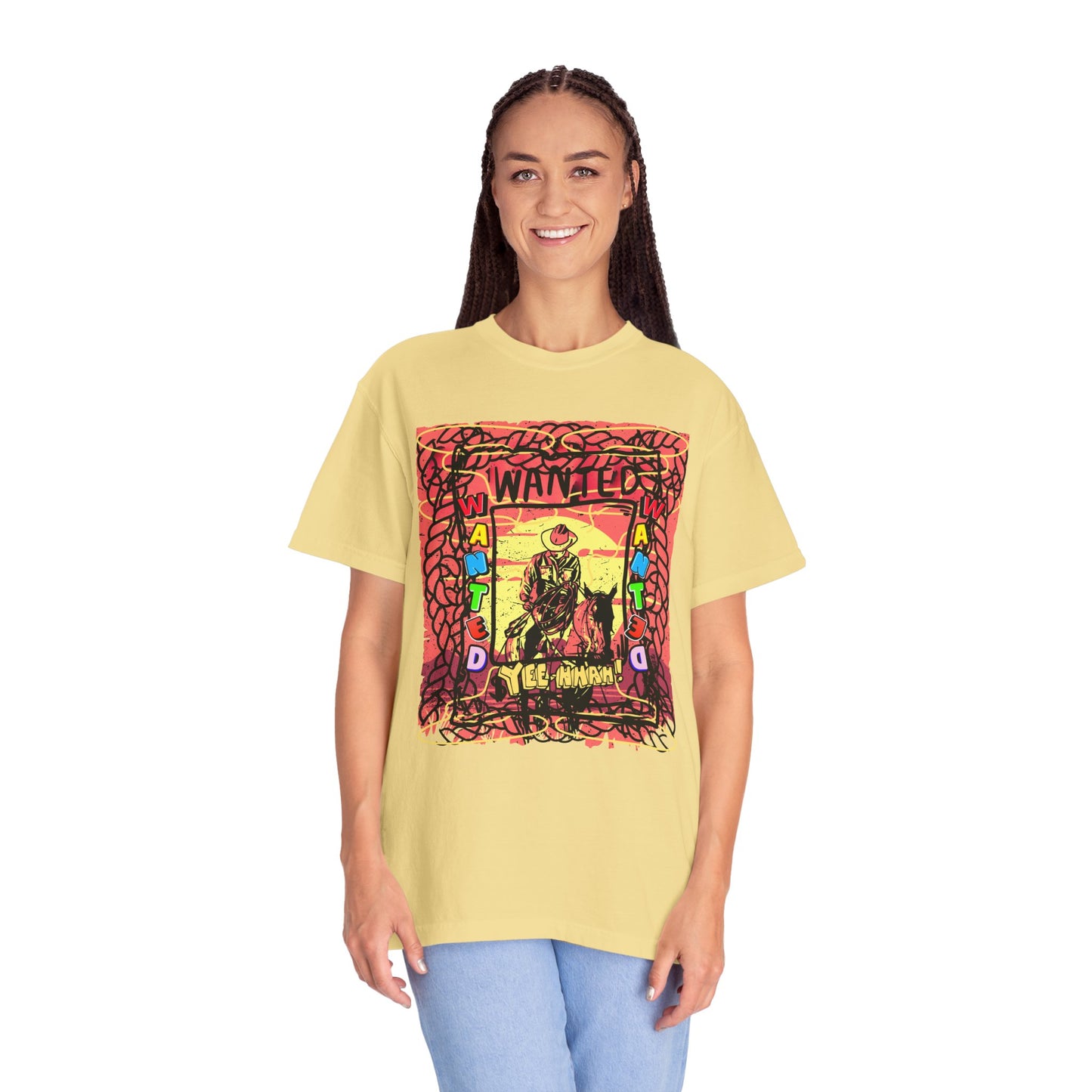 Wanted Cowboy Poster Design Comfort Colors T-shirt