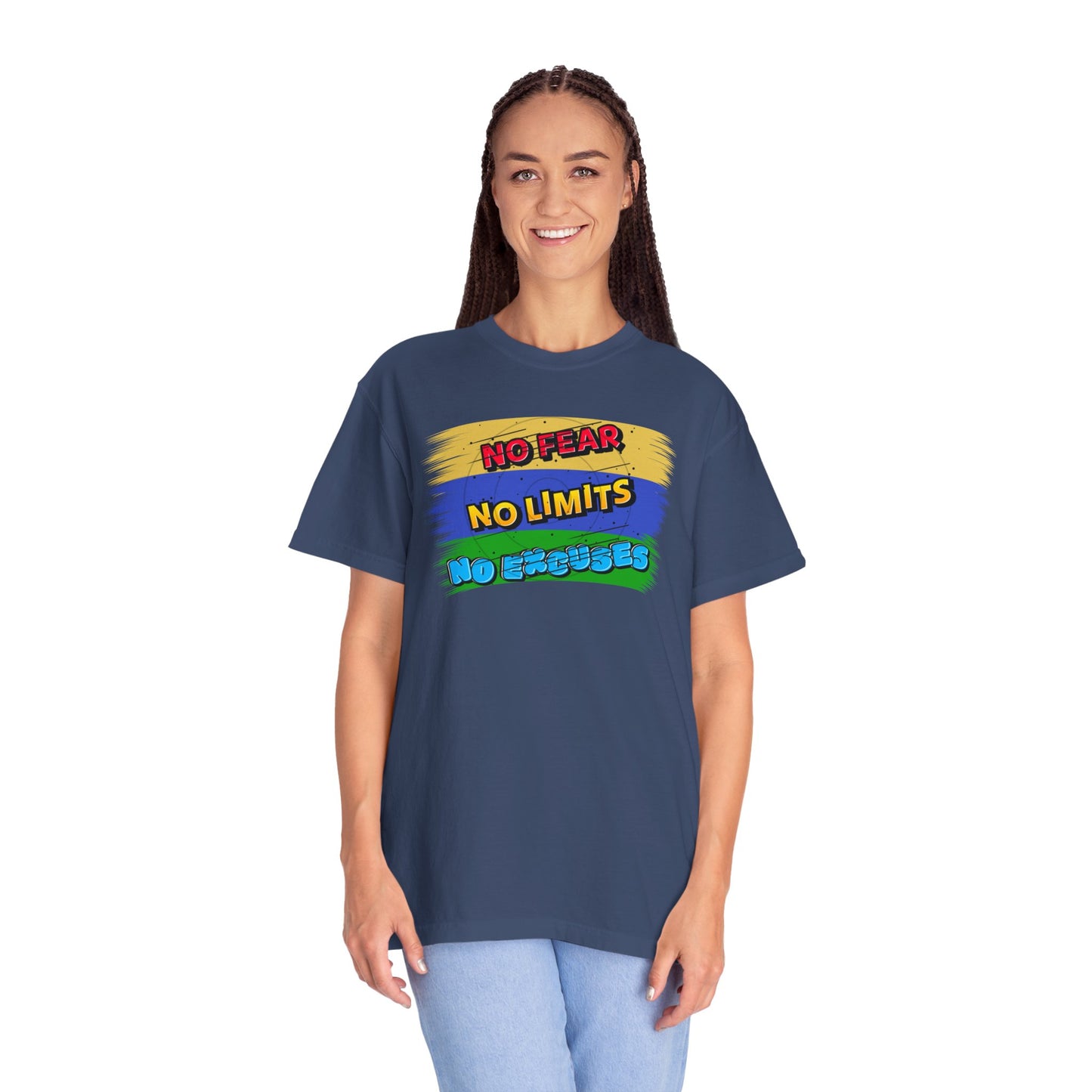 "No Fear No Limits No Excuses" Positive Affirmations Comfort Colors T-shirt