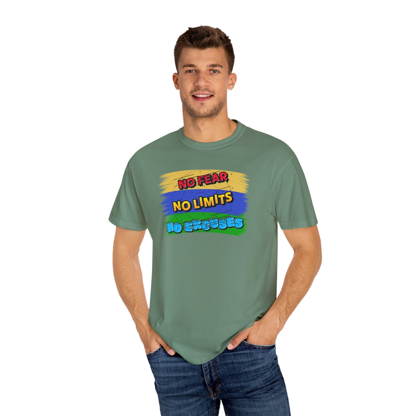 "No Fear No Limits No Excuses" Positive Affirmations Comfort Colors T-shirt