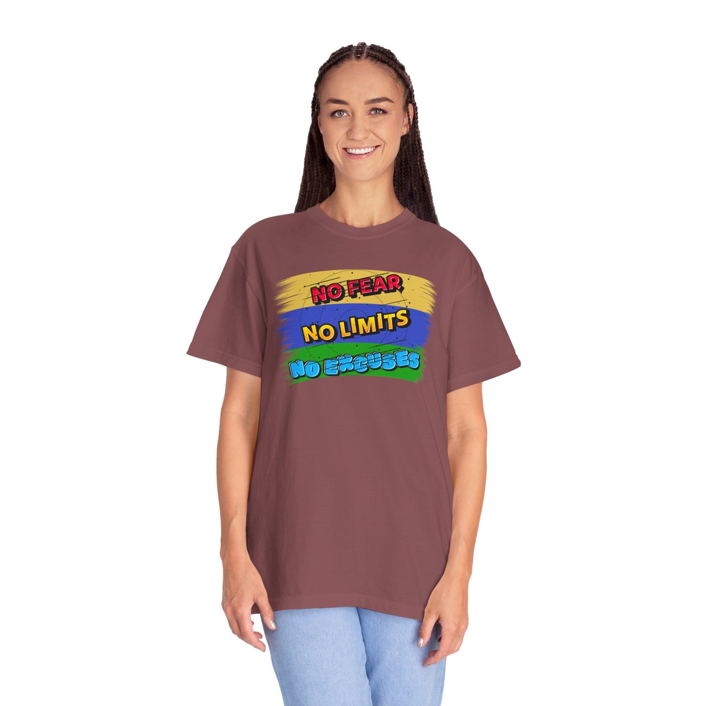 "No Fear No Limits No Excuses" Positive Affirmations Comfort Colors T-shirt