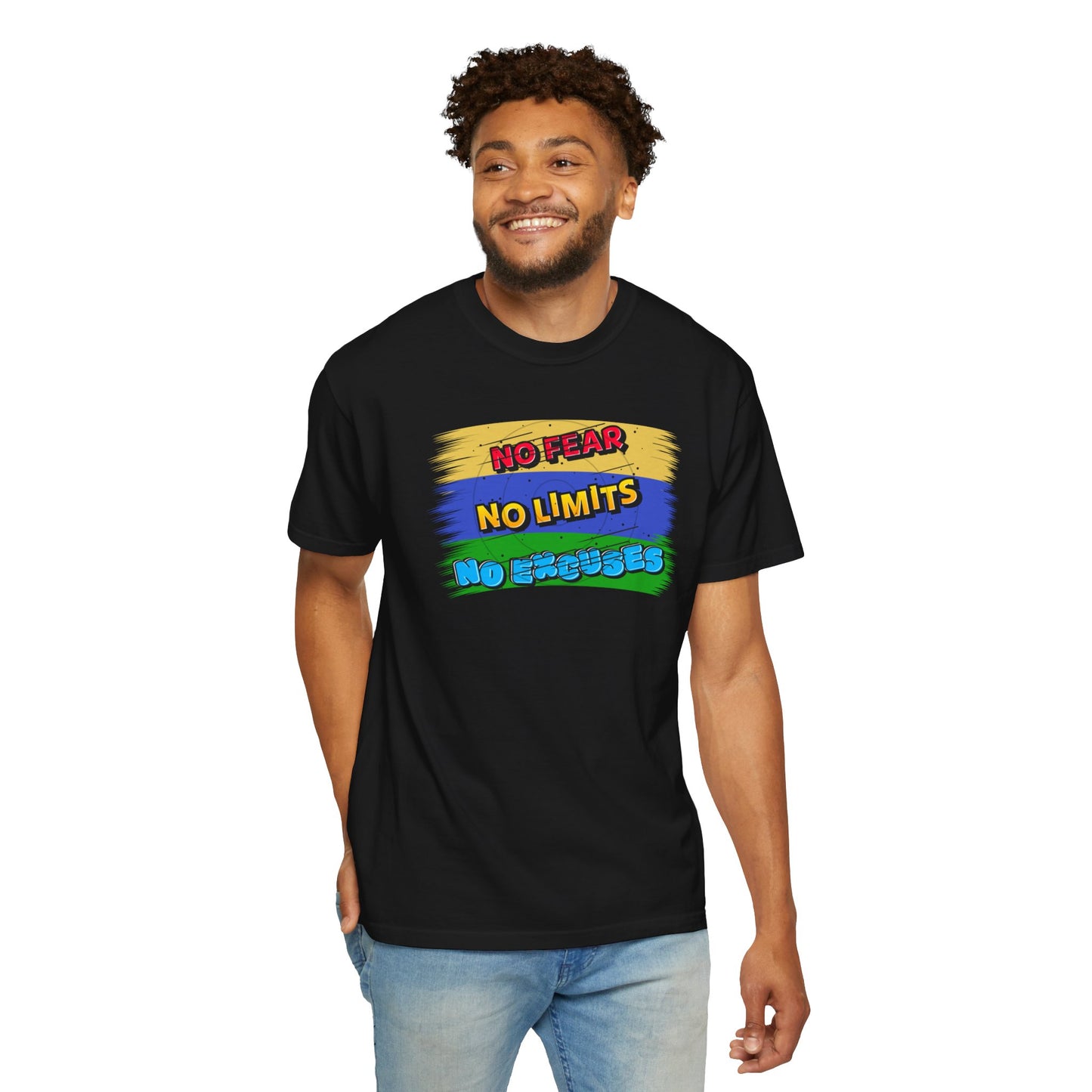"No Fear No Limits No Excuses" Positive Affirmations Comfort Colors T-shirt