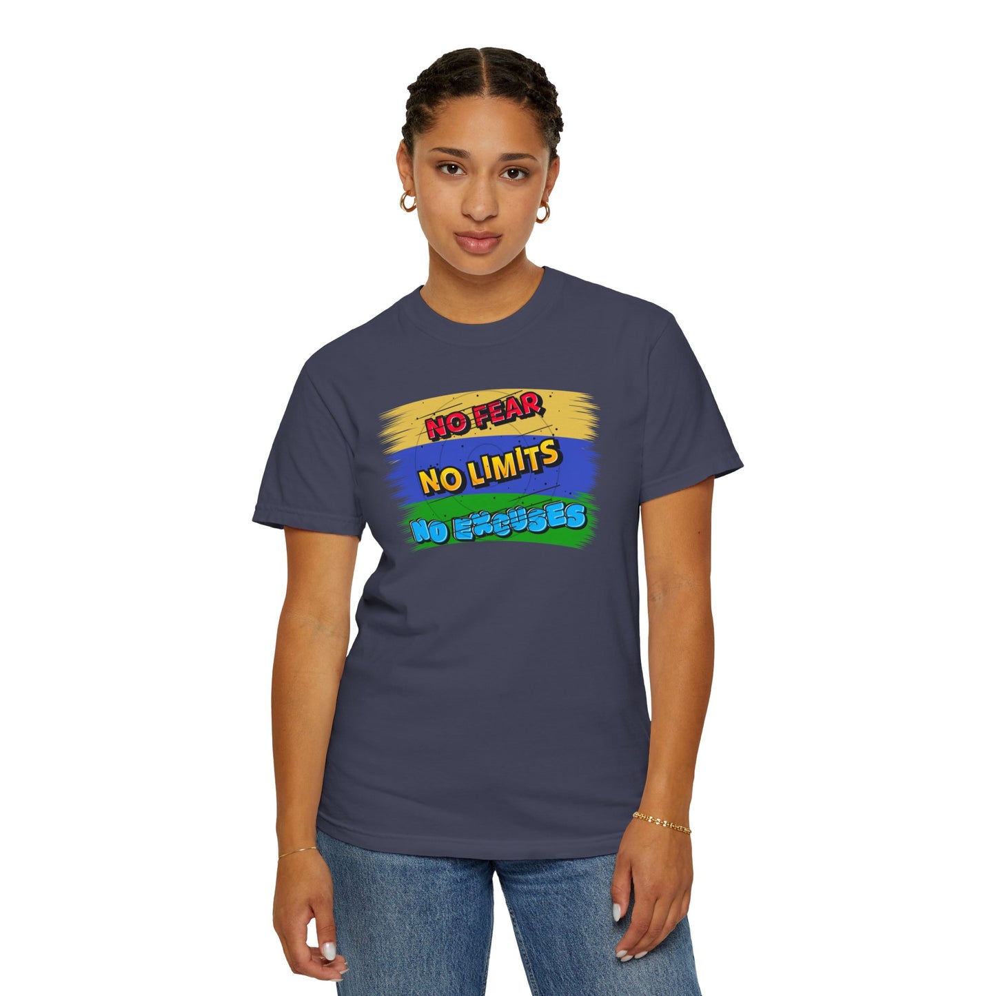 "No Fear No Limits No Excuses" Positive Affirmations Comfort Colors T-shirt