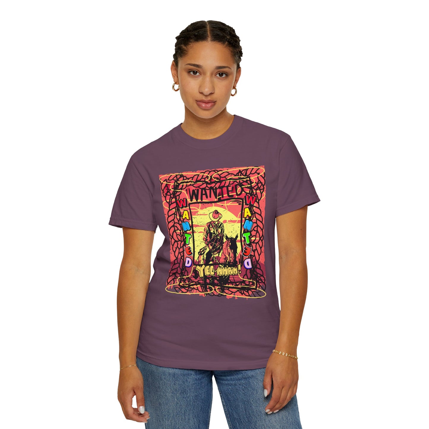 Wanted Cowboy Poster Design Comfort Colors T-shirt