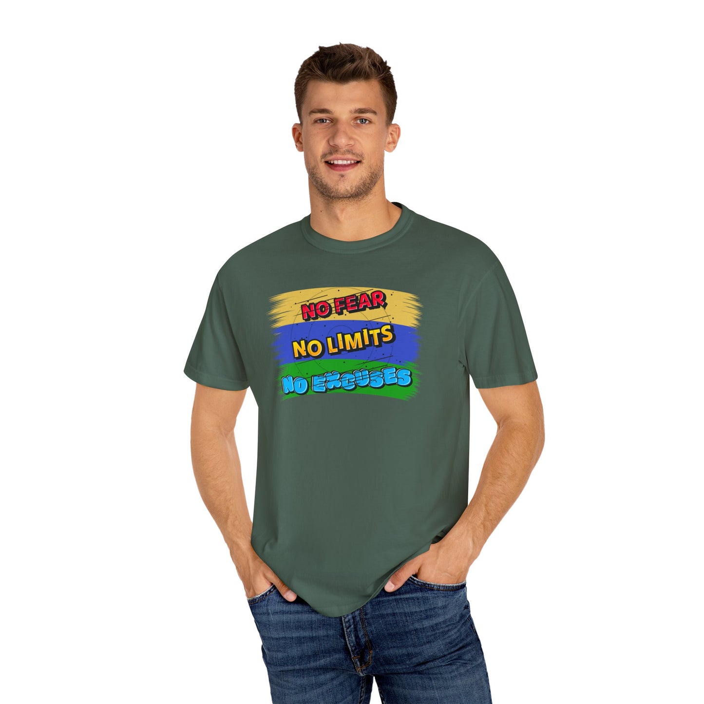 "No Fear No Limits No Excuses" Positive Affirmations Comfort Colors T-shirt