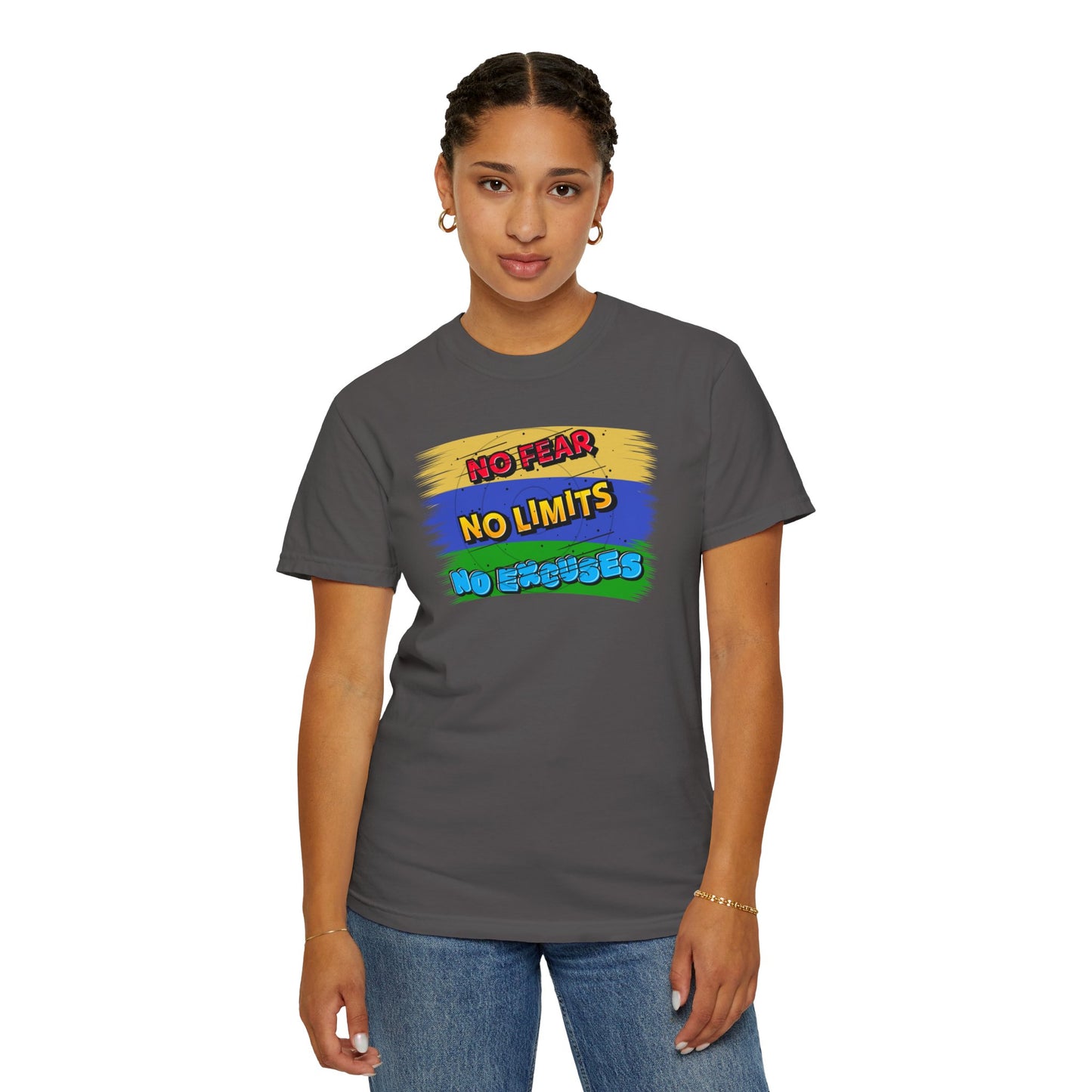 "No Fear No Limits No Excuses" Positive Affirmations Comfort Colors T-shirt