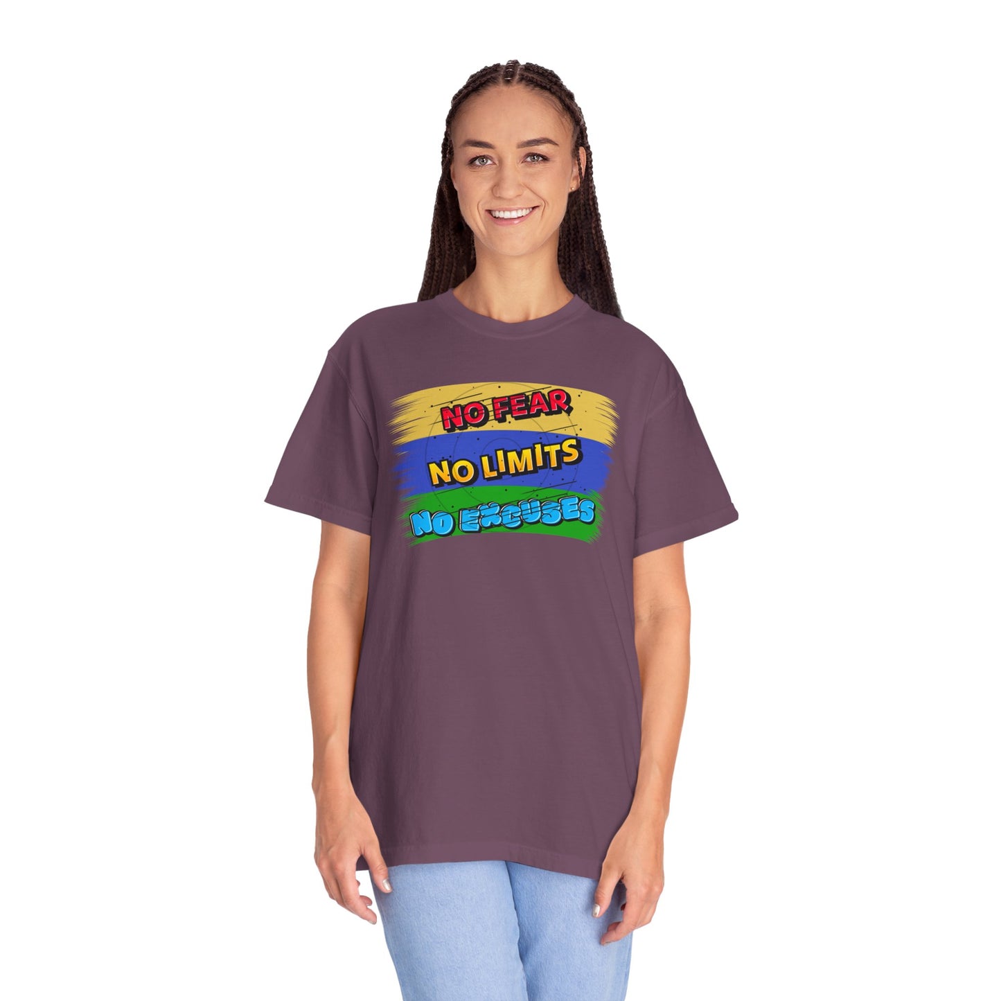 "No Fear No Limits No Excuses" Positive Affirmations Comfort Colors T-shirt