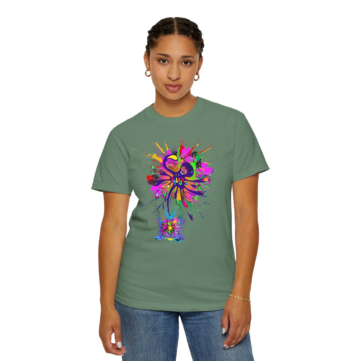 Octopus Ink-Splash Comfort Colors T-Shirt