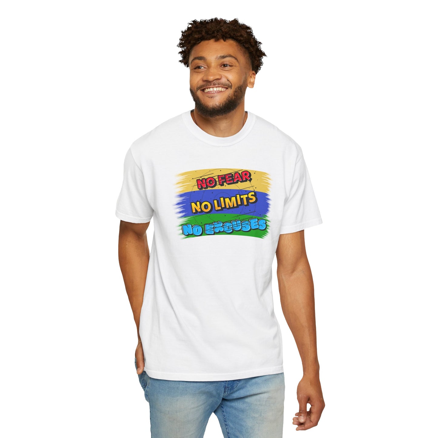 "No Fear No Limits No Excuses" Positive Affirmations Comfort Colors T-shirt