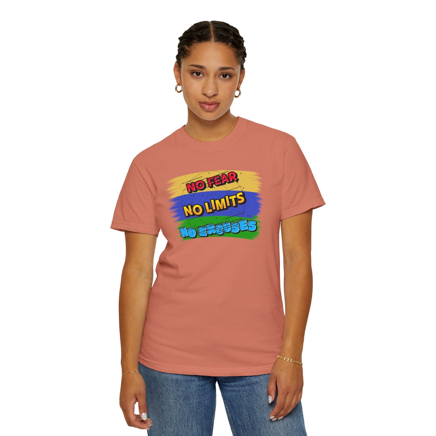 "No Fear No Limits No Excuses" Positive Affirmations Comfort Colors T-shirt