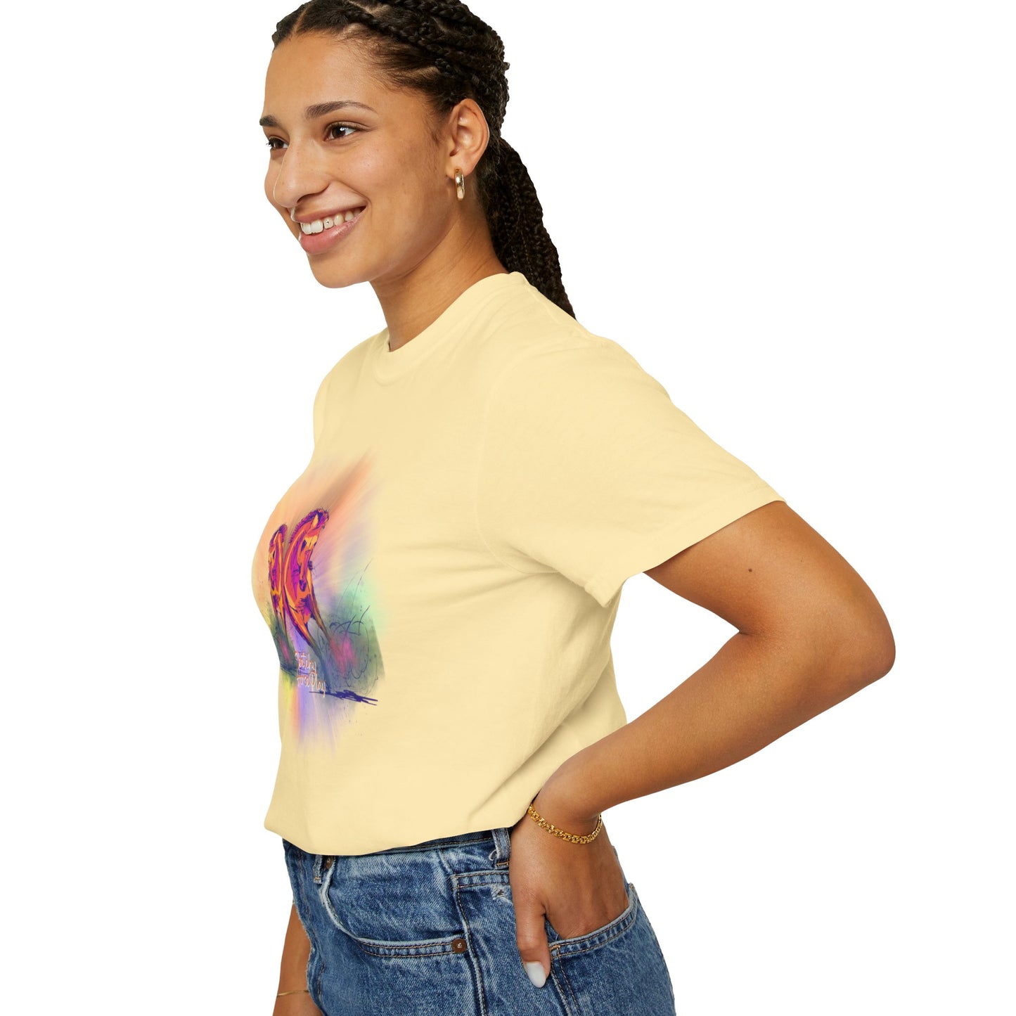 Colorful "Sketchy Horseplay" Comfort Colors T-shirt