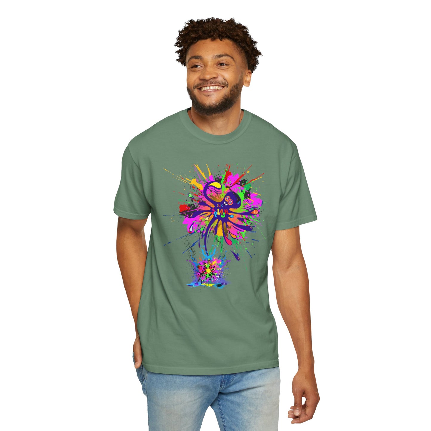 Octopus Ink-Splash Comfort Colors T-Shirt