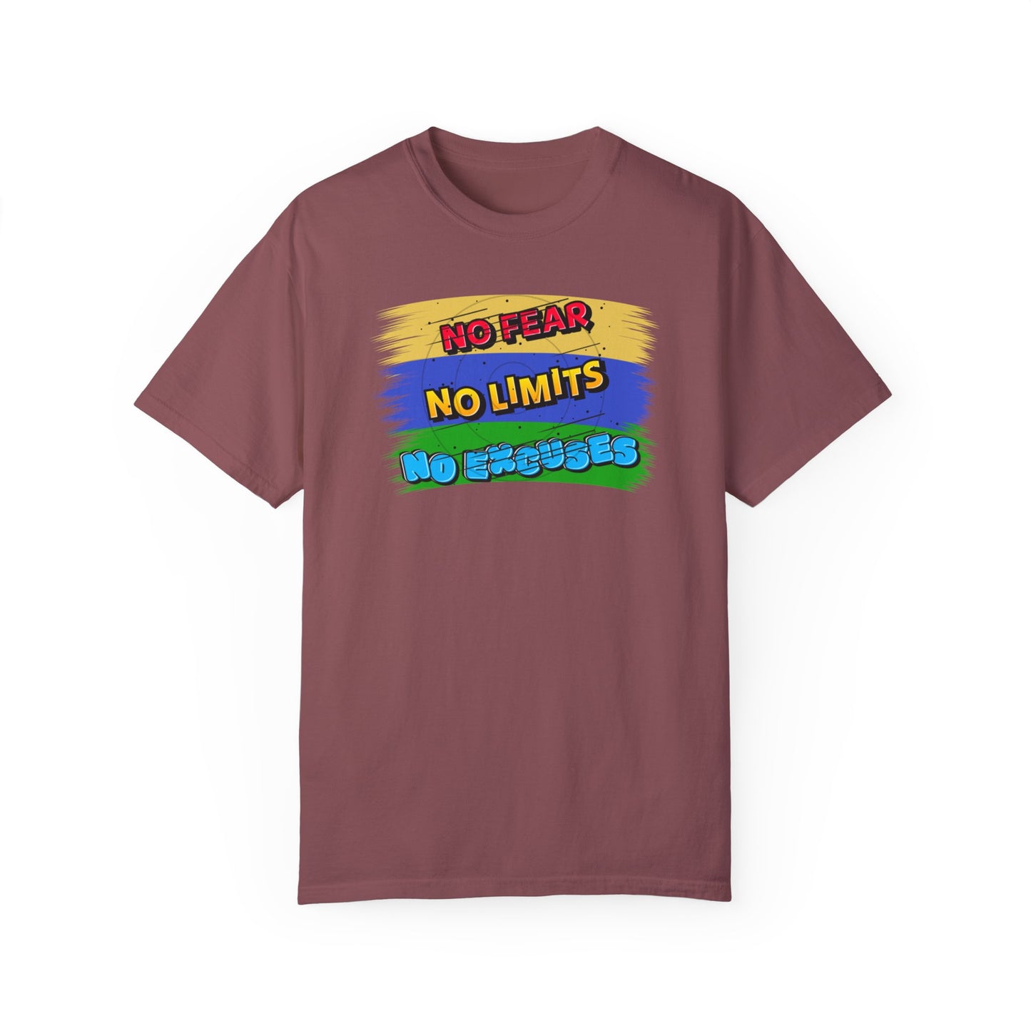 "No Fear No Limits No Excuses" Positive Affirmations Comfort Colors T-shirt