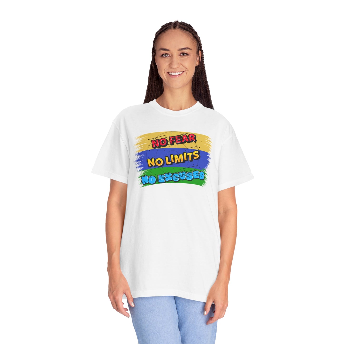 "No Fear No Limits No Excuses" Positive Affirmations Comfort Colors T-shirt