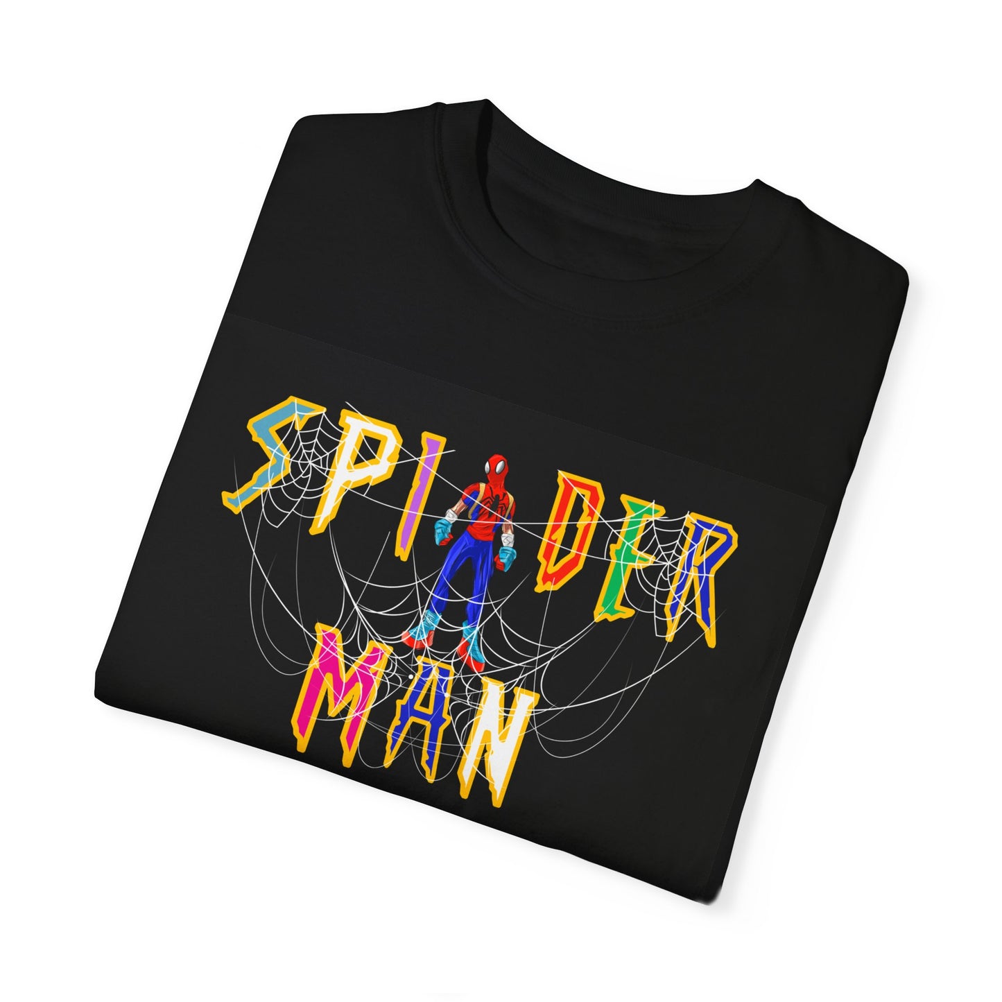 Colorful Spiderman Wording Comfort Colors T-shirt