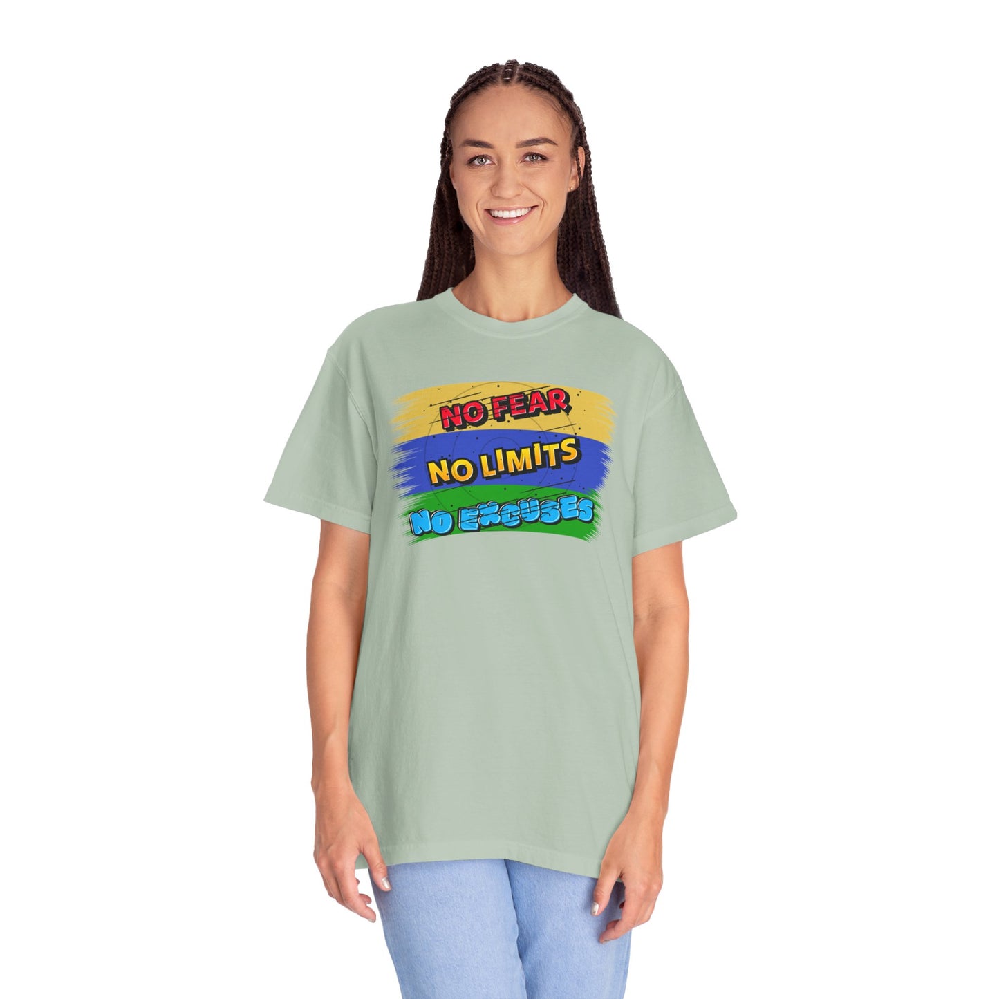 "No Fear No Limits No Excuses" Positive Affirmations Comfort Colors T-shirt
