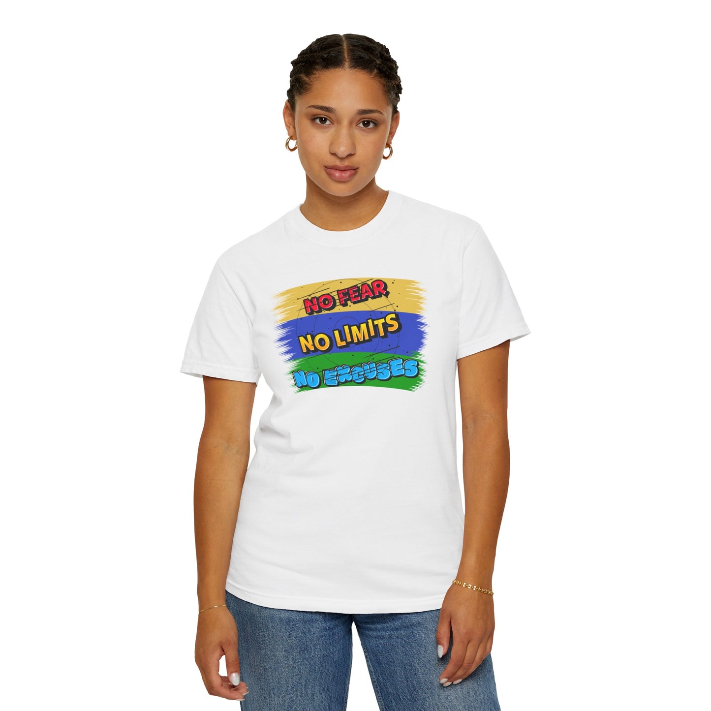 "No Fear No Limits No Excuses" Positive Affirmations Comfort Colors T-shirt