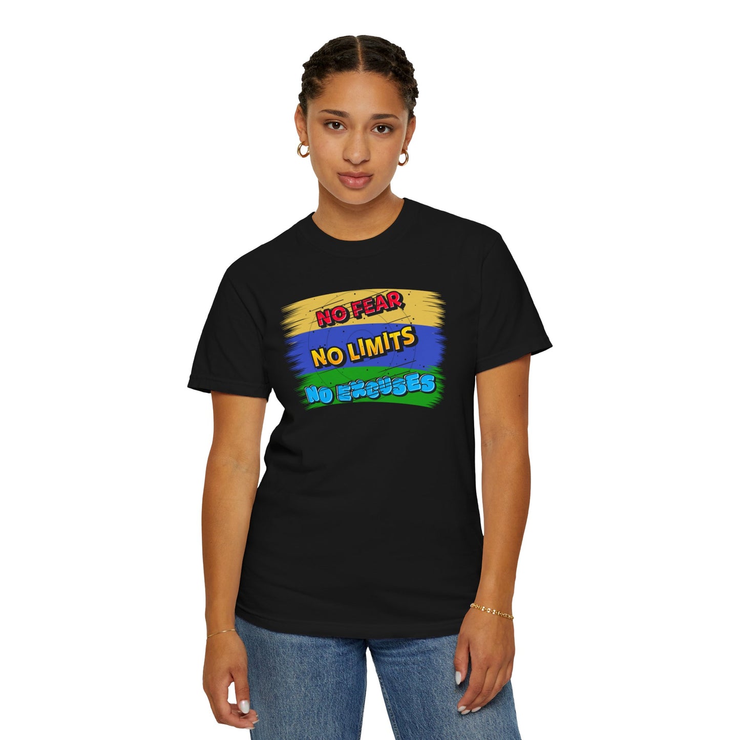 "No Fear No Limits No Excuses" Positive Affirmations Comfort Colors T-shirt