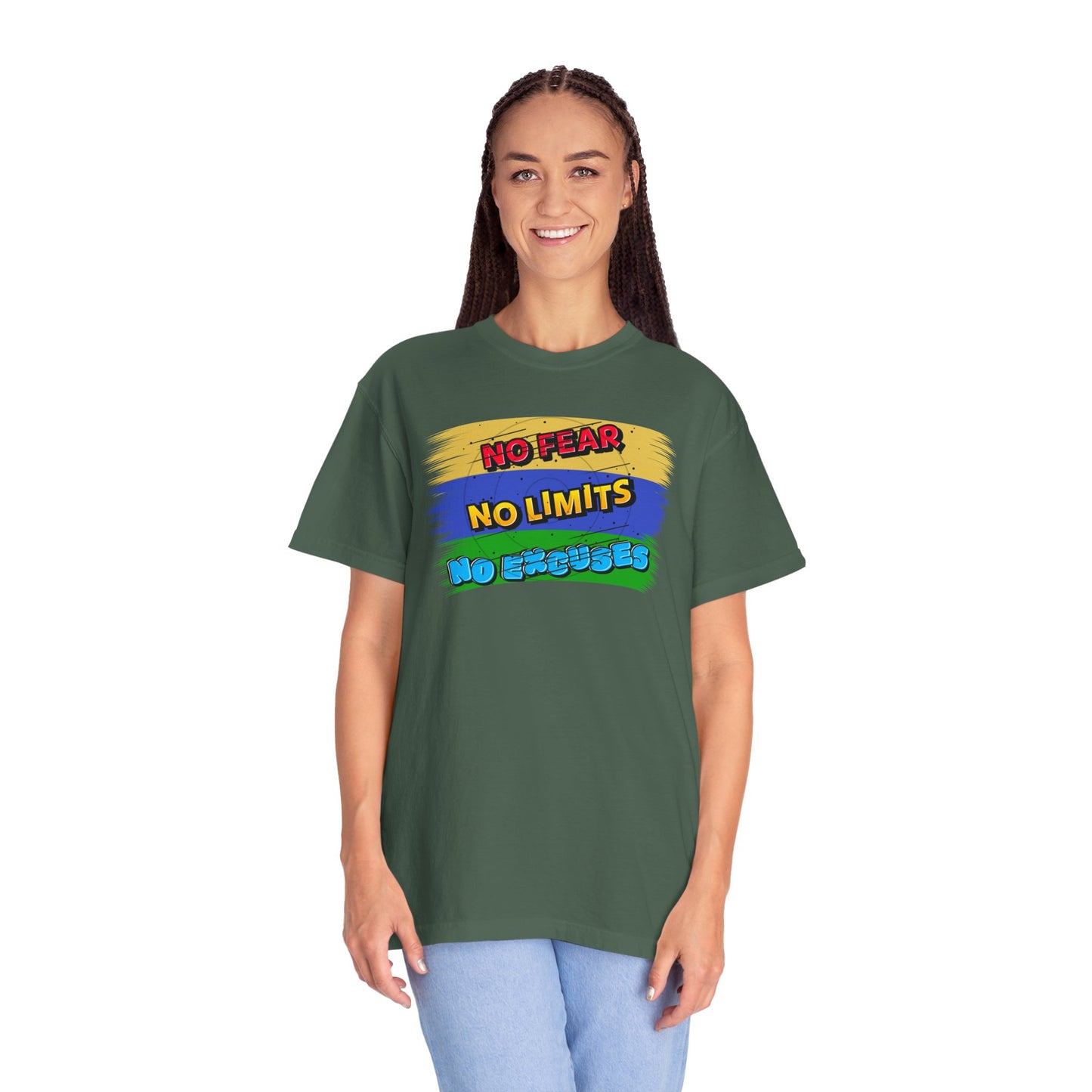 "No Fear No Limits No Excuses" Positive Affirmations Comfort Colors T-shirt