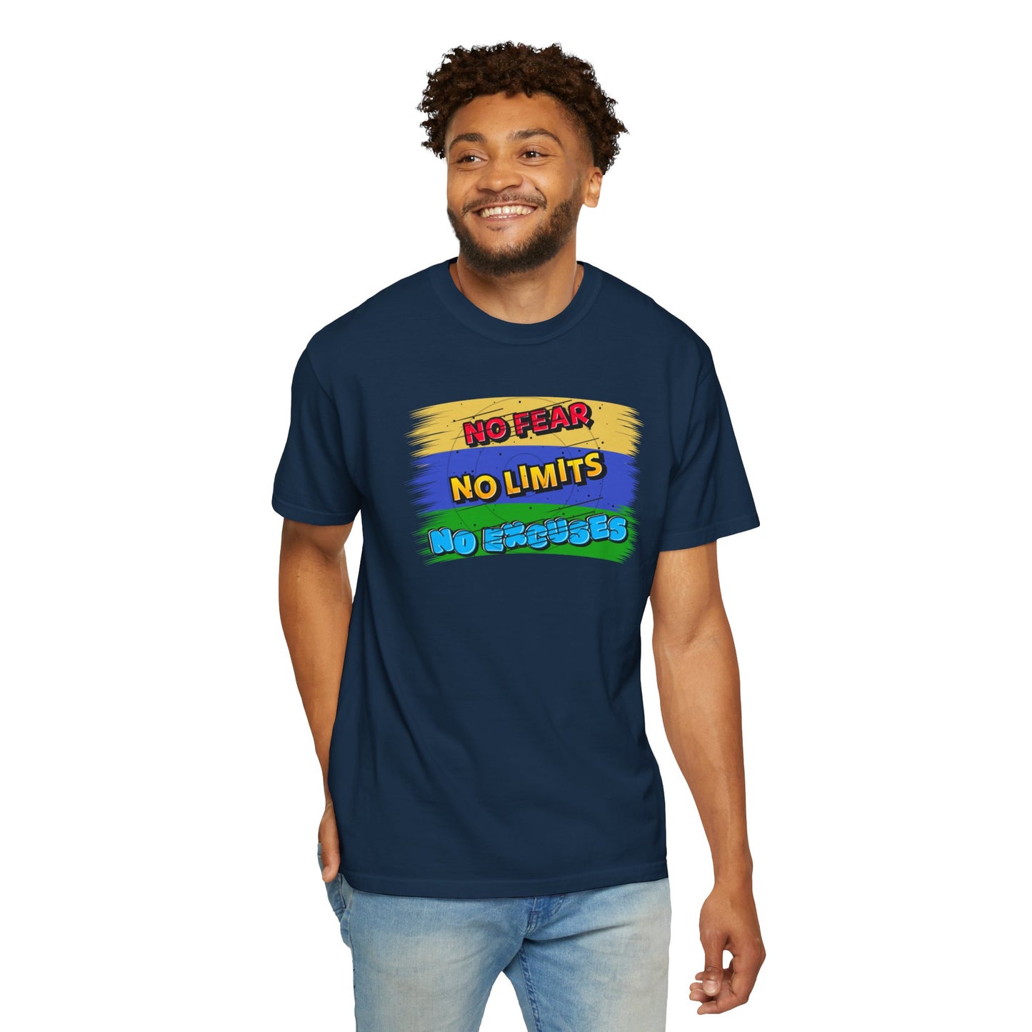"No Fear No Limits No Excuses" Positive Affirmations Comfort Colors T-shirt