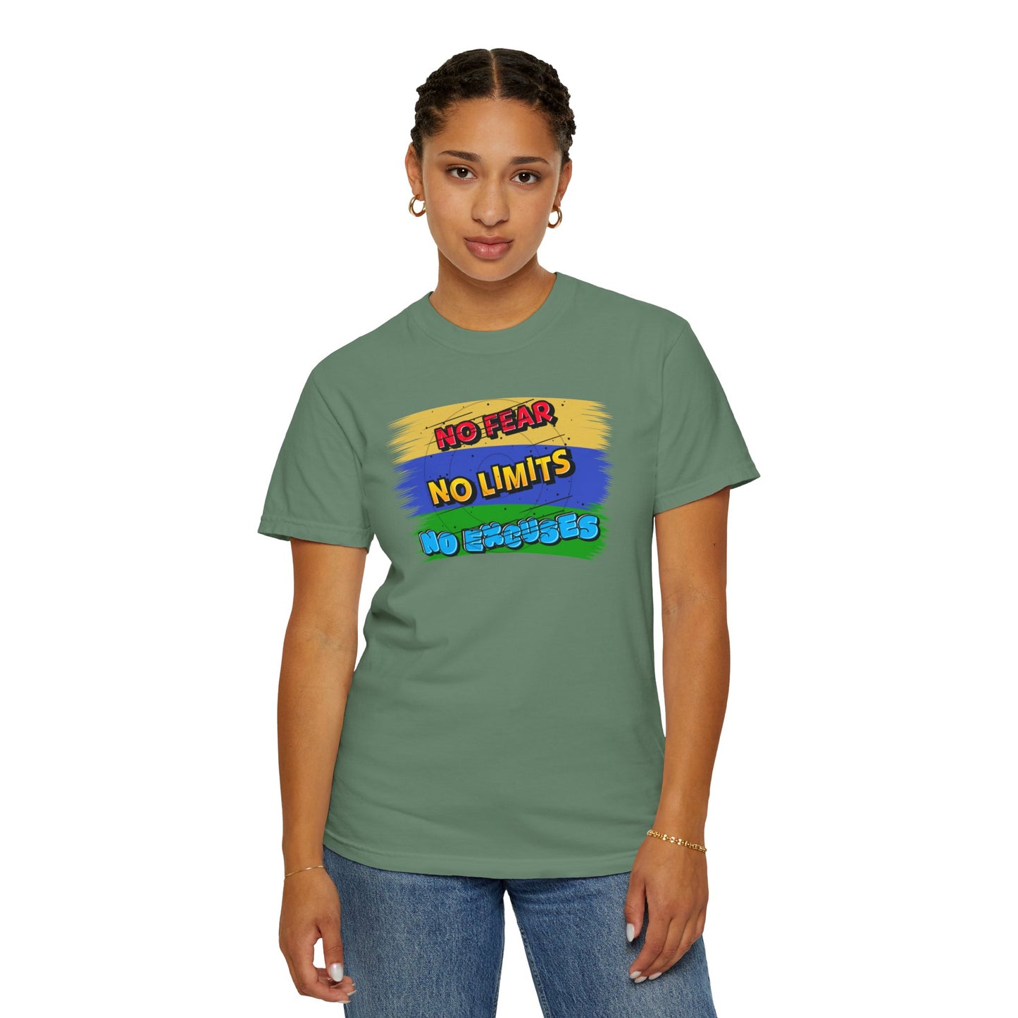 "No Fear No Limits No Excuses" Positive Affirmations Comfort Colors T-shirt