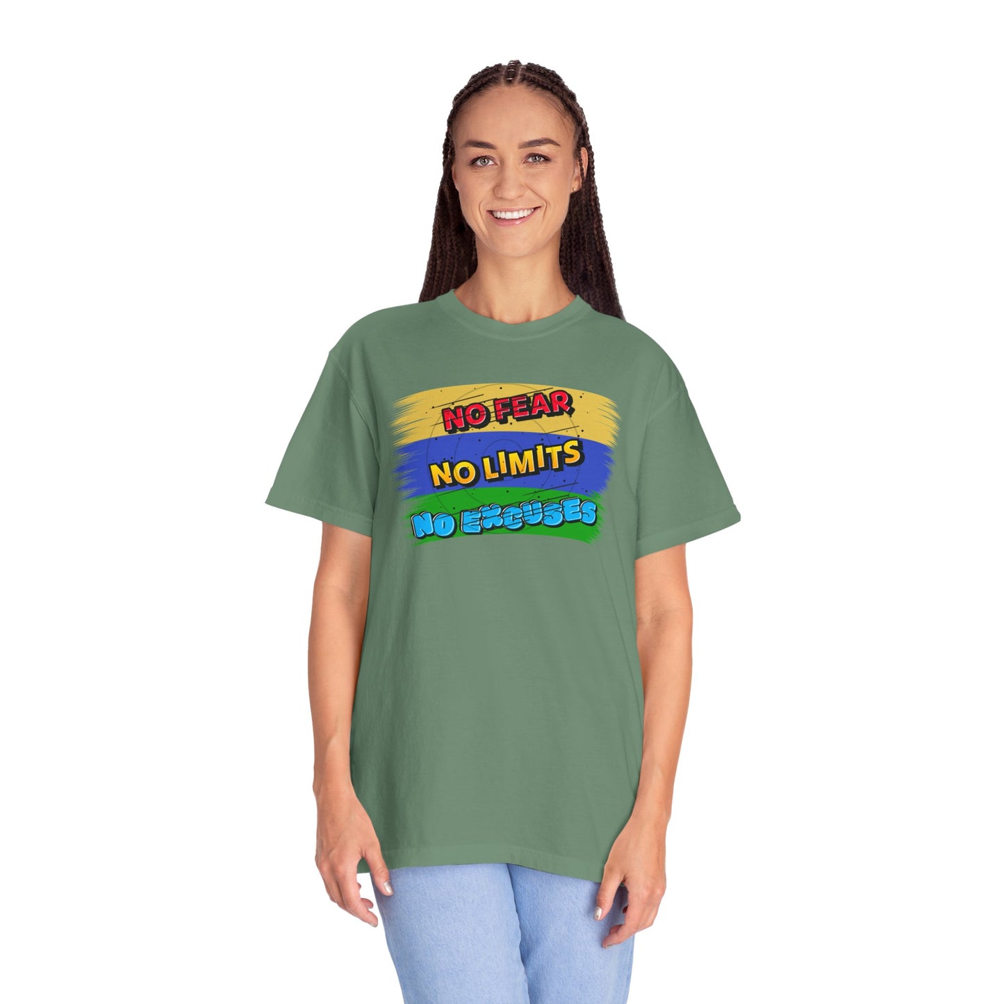 "No Fear No Limits No Excuses" Positive Affirmations Comfort Colors T-shirt