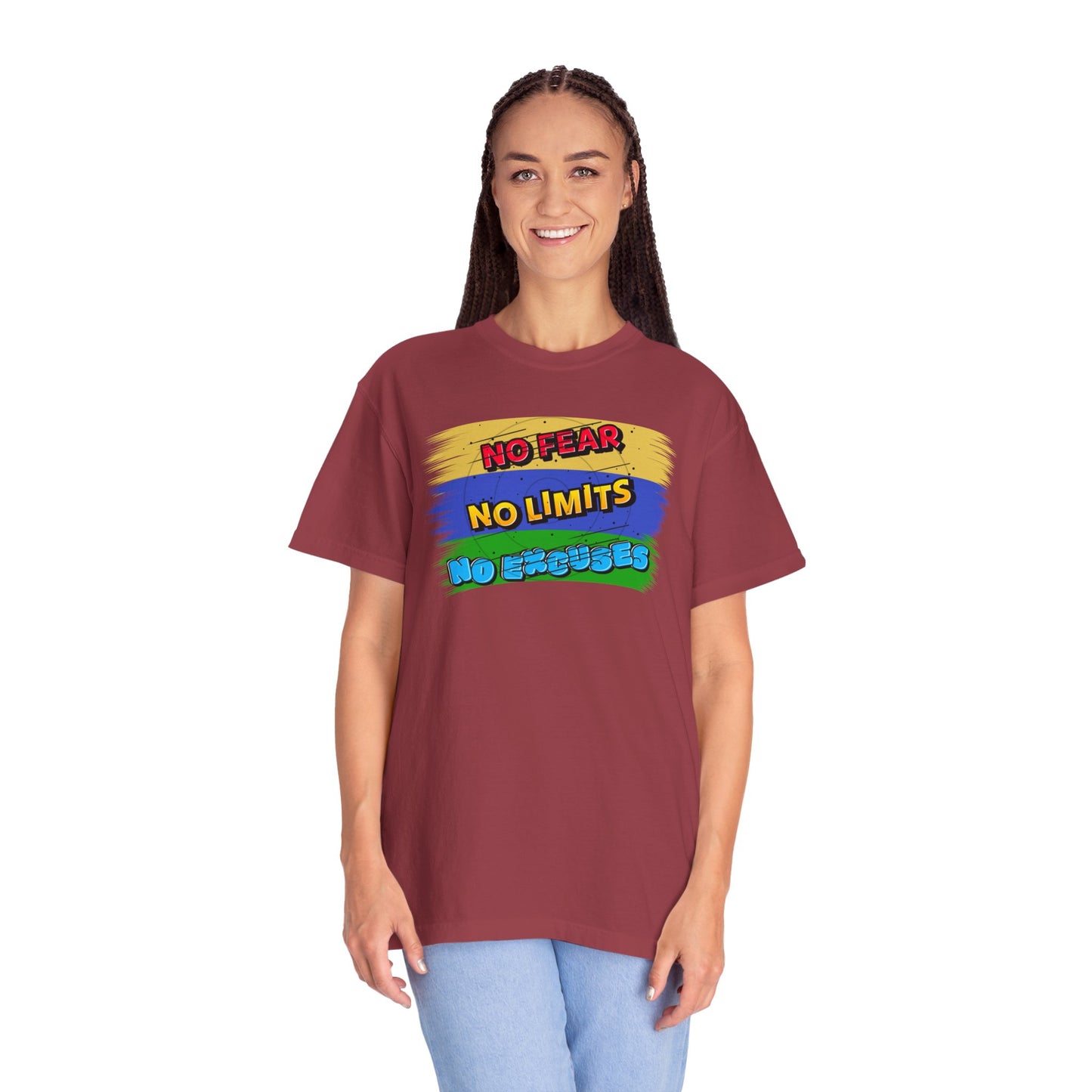 "No Fear No Limits No Excuses" Positive Affirmations Comfort Colors T-shirt