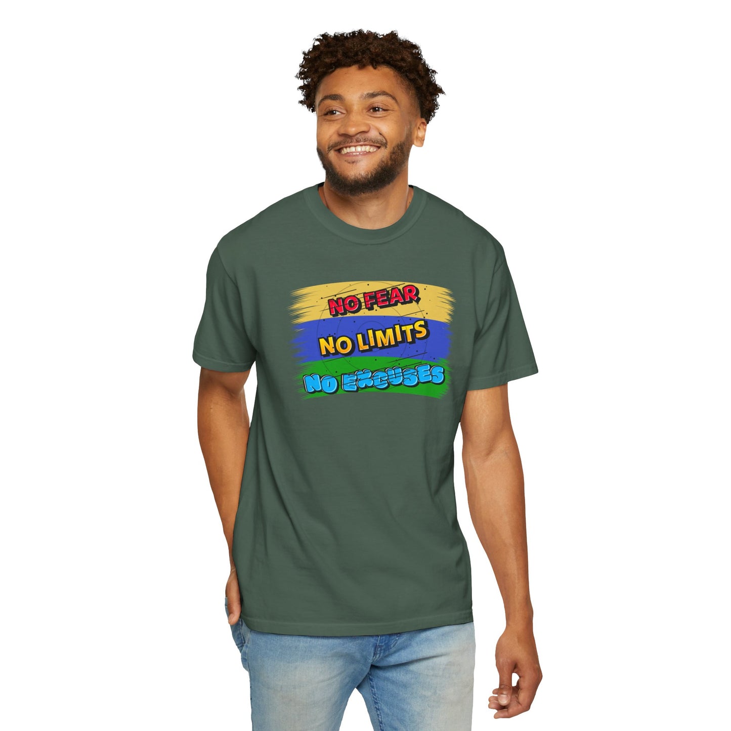 "No Fear No Limits No Excuses" Positive Affirmations Comfort Colors T-shirt