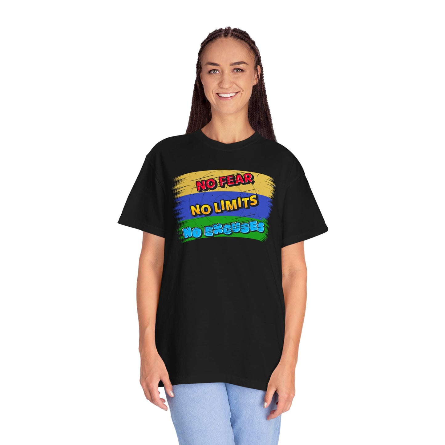 "No Fear No Limits No Excuses" Positive Affirmations Comfort Colors T-shirt
