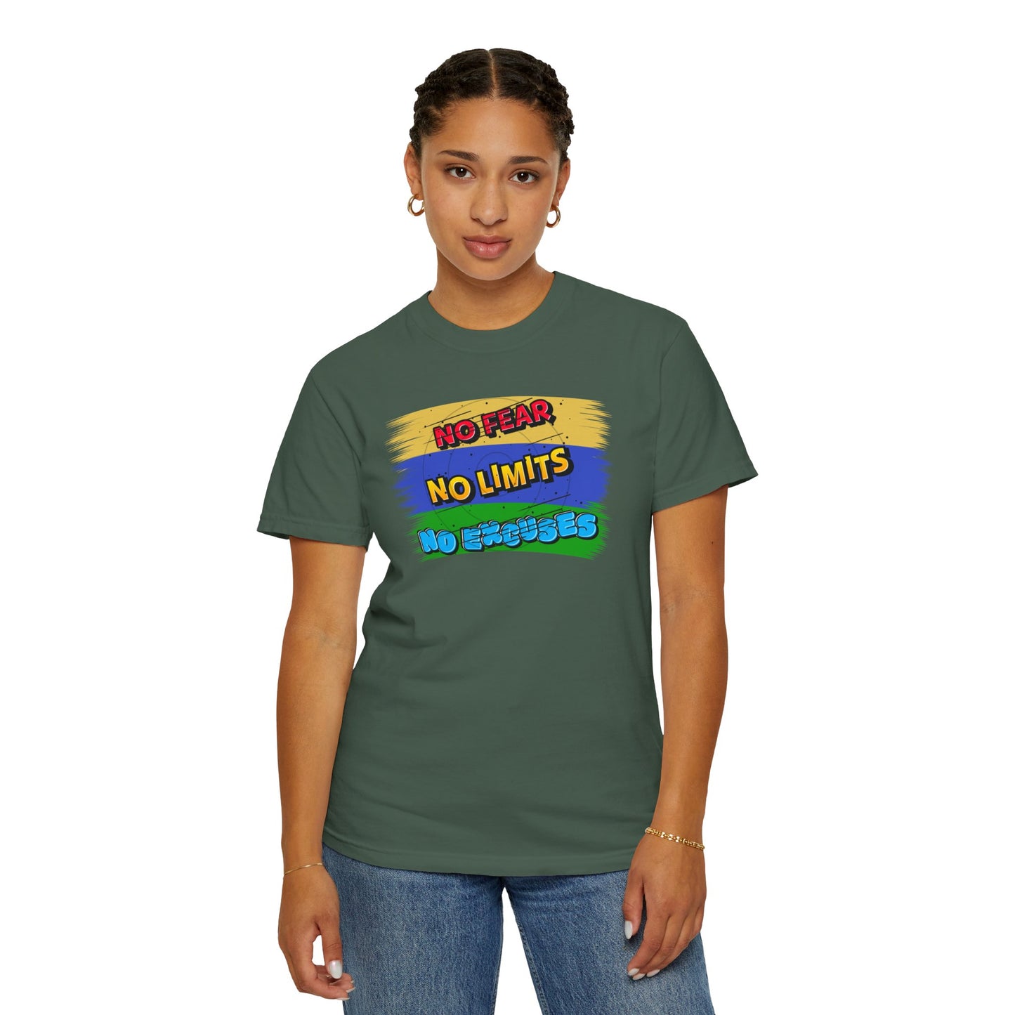 "No Fear No Limits No Excuses" Positive Affirmations Comfort Colors T-shirt