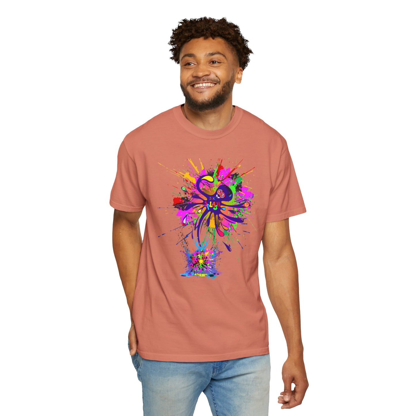 Octopus Ink-Splash Comfort Colors T-Shirt