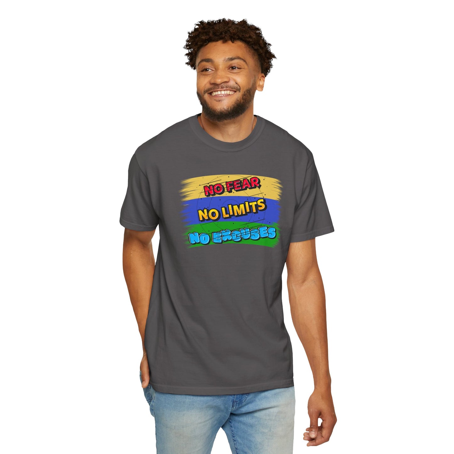 "No Fear No Limits No Excuses" Positive Affirmations Comfort Colors T-shirt