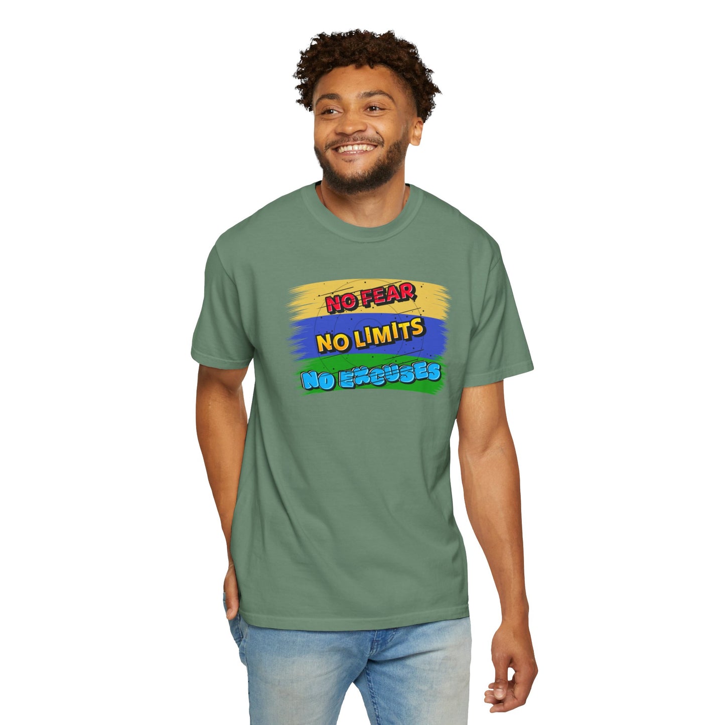 "No Fear No Limits No Excuses" Positive Affirmations Comfort Colors T-shirt