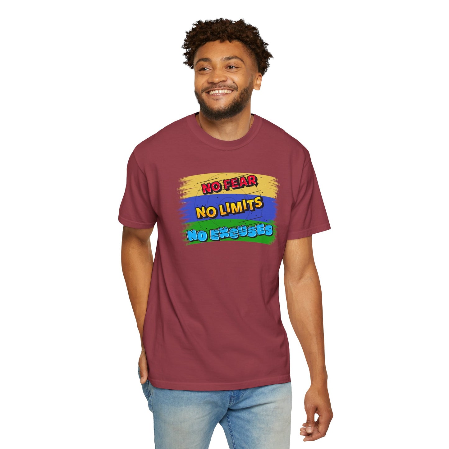 "No Fear No Limits No Excuses" Positive Affirmations Comfort Colors T-shirt