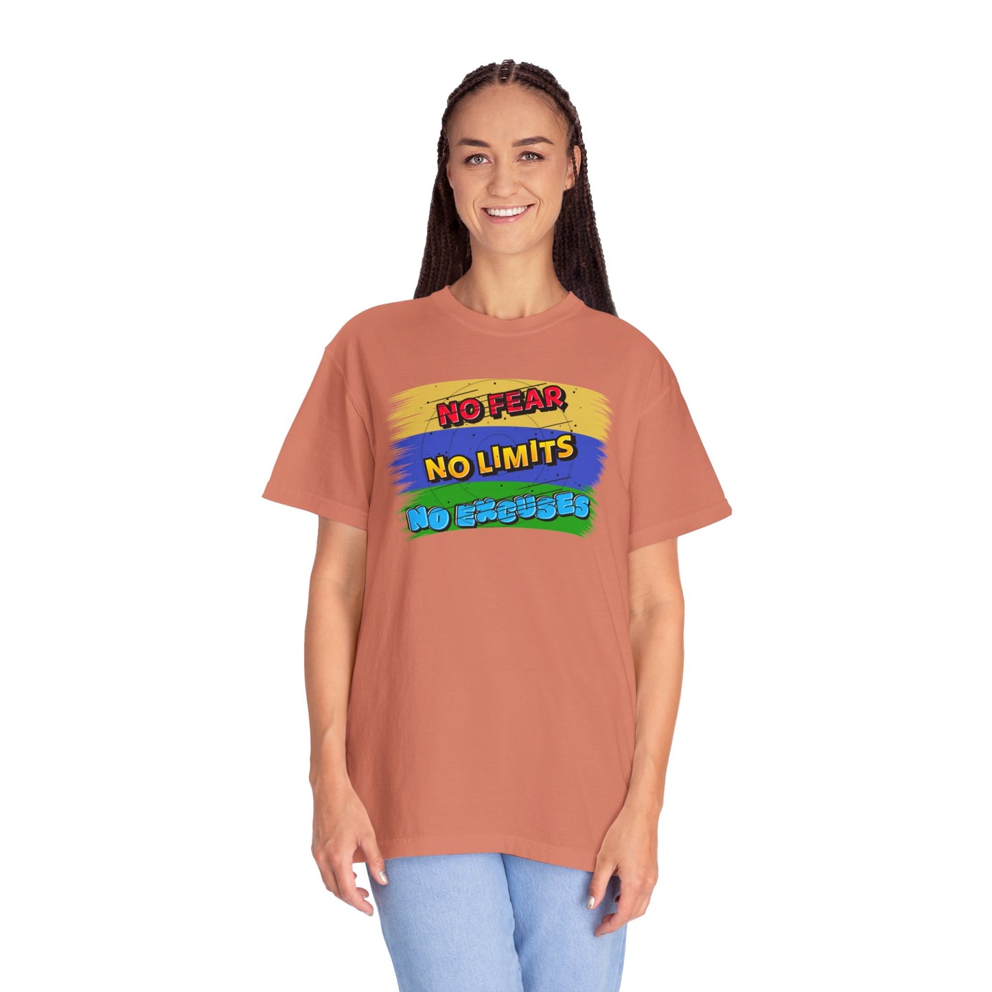 "No Fear No Limits No Excuses" Positive Affirmations Comfort Colors T-shirt
