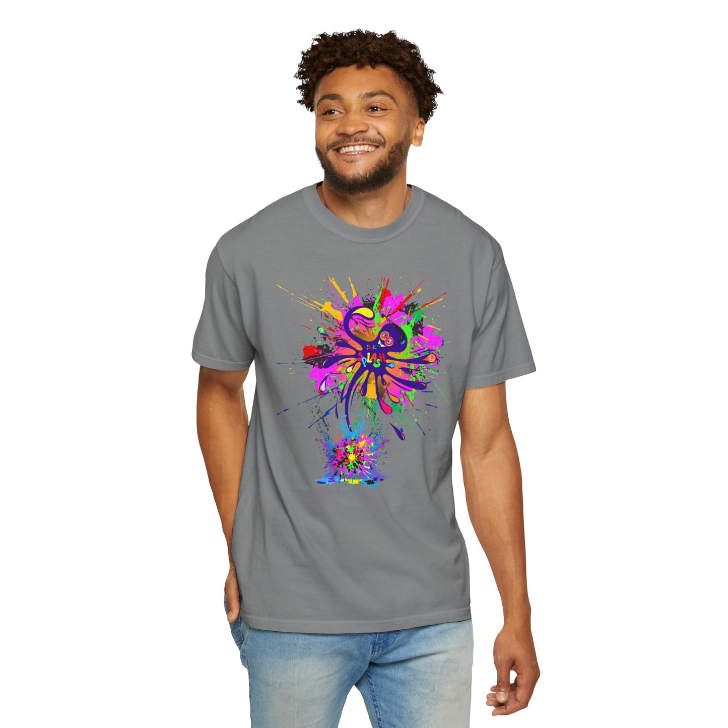 Octopus Ink-Splash Comfort Colors T-Shirt