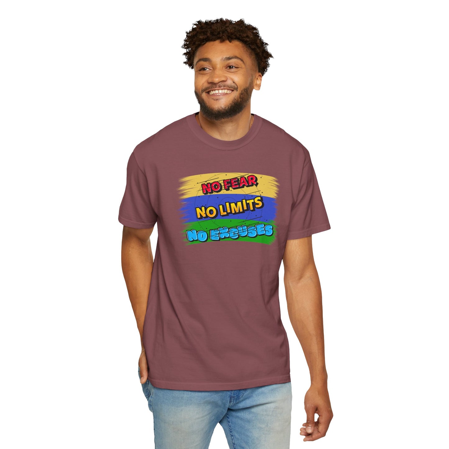 "No Fear No Limits No Excuses" Positive Affirmations Comfort Colors T-shirt