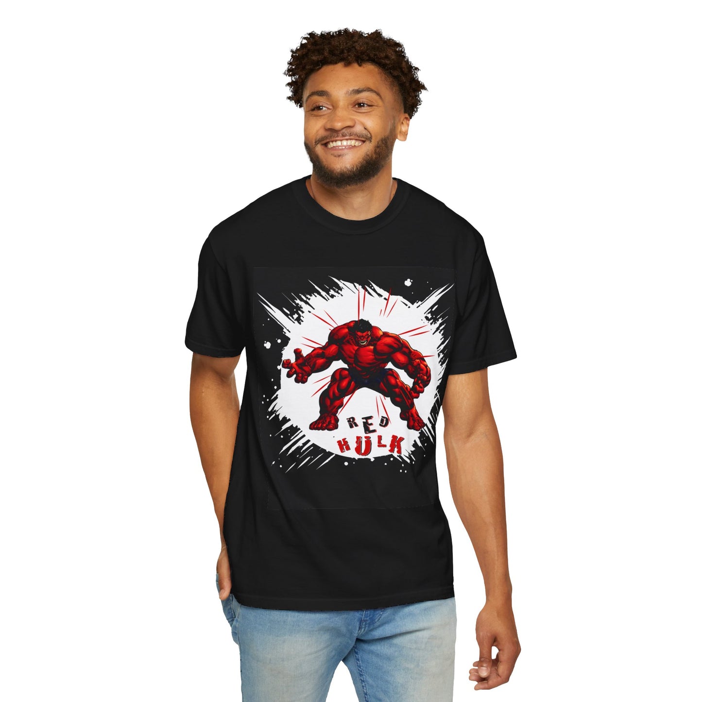 Jacked! "Red Hulk' Power Pose Comfort Color T-shirt With Designs