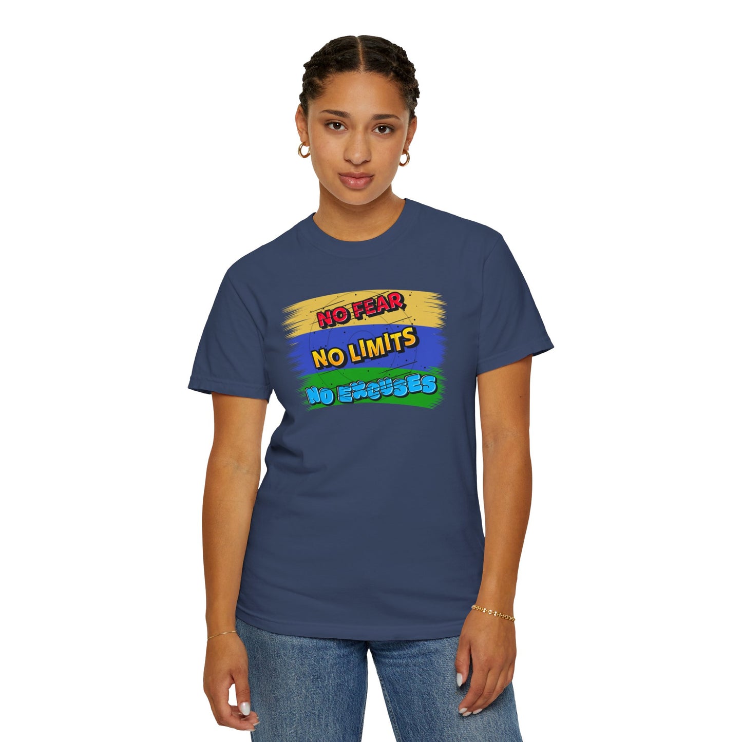 "No Fear No Limits No Excuses" Positive Affirmations Comfort Colors T-shirt