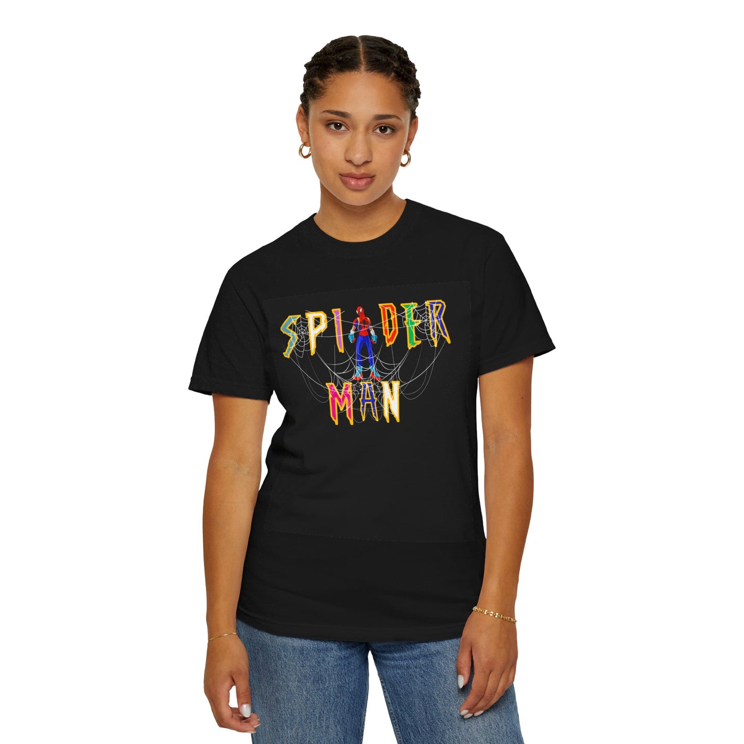 Colorful Spiderman Wording Comfort Colors T-shirt
