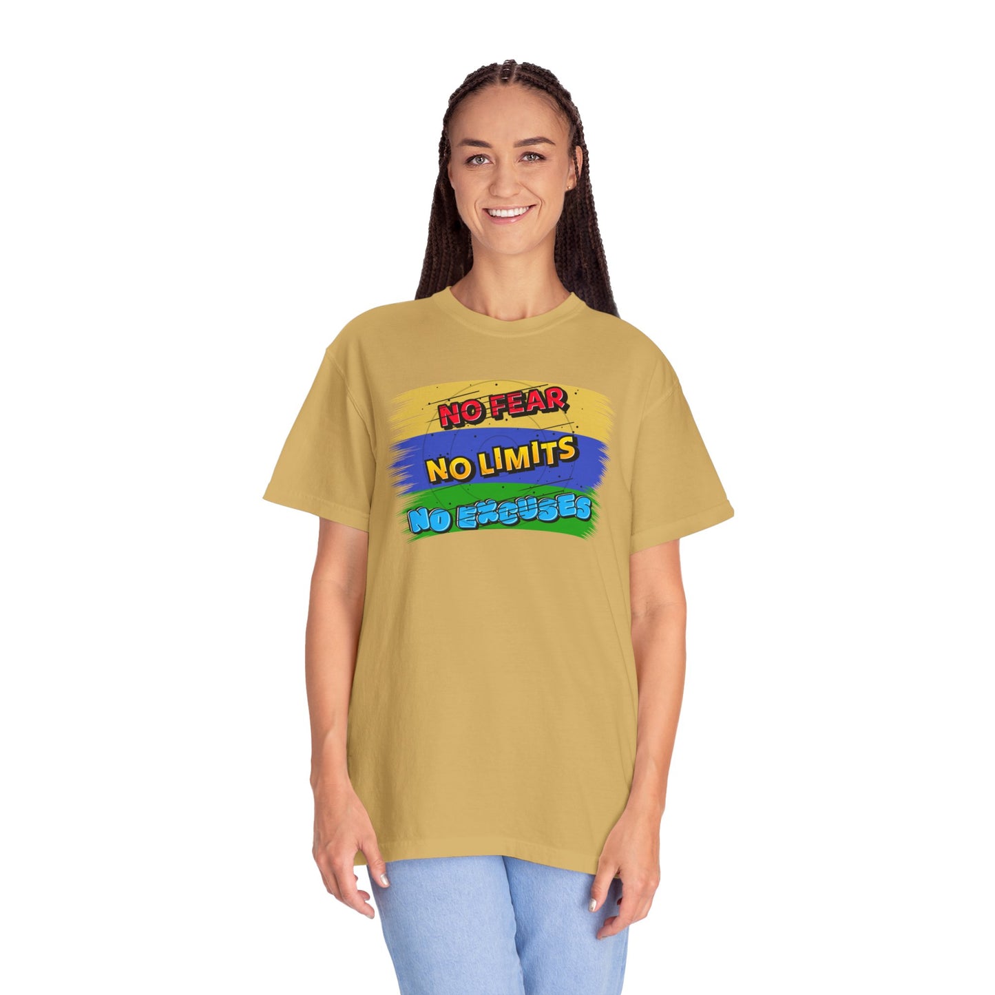 "No Fear No Limits No Excuses" Positive Affirmations Comfort Colors T-shirt