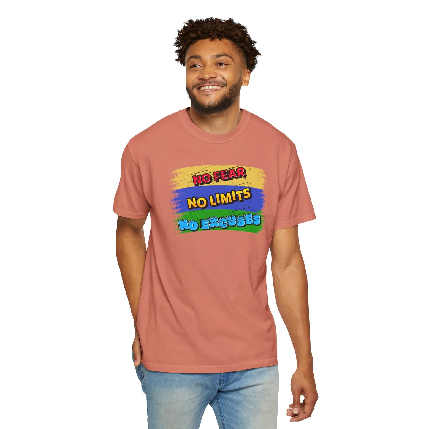 "No Fear No Limits No Excuses" Positive Affirmations Comfort Colors T-shirt