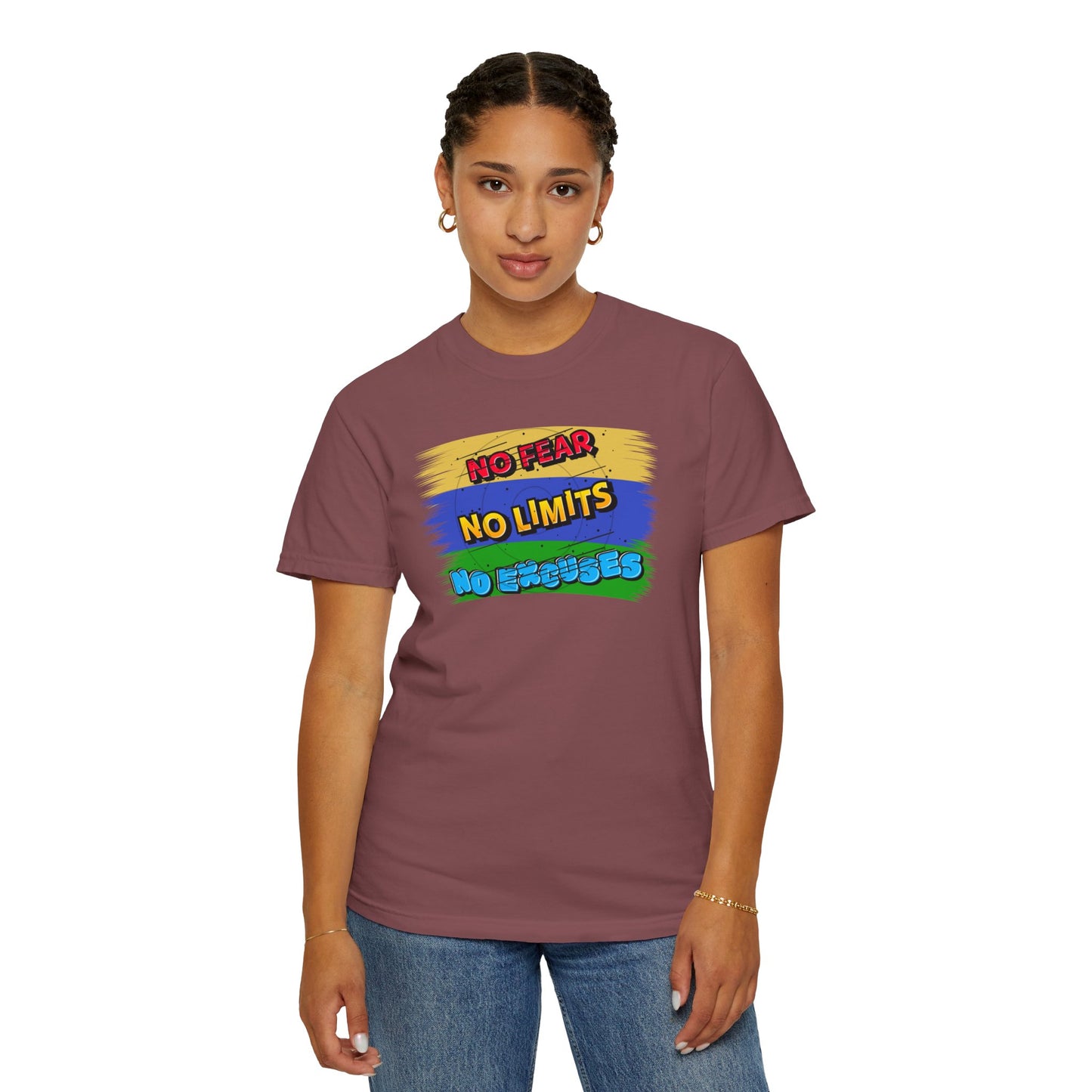 "No Fear No Limits No Excuses" Positive Affirmations Comfort Colors T-shirt