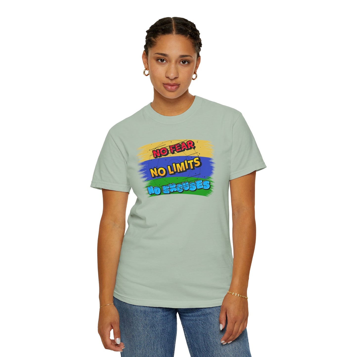 "No Fear No Limits No Excuses" Positive Affirmations Comfort Colors T-shirt