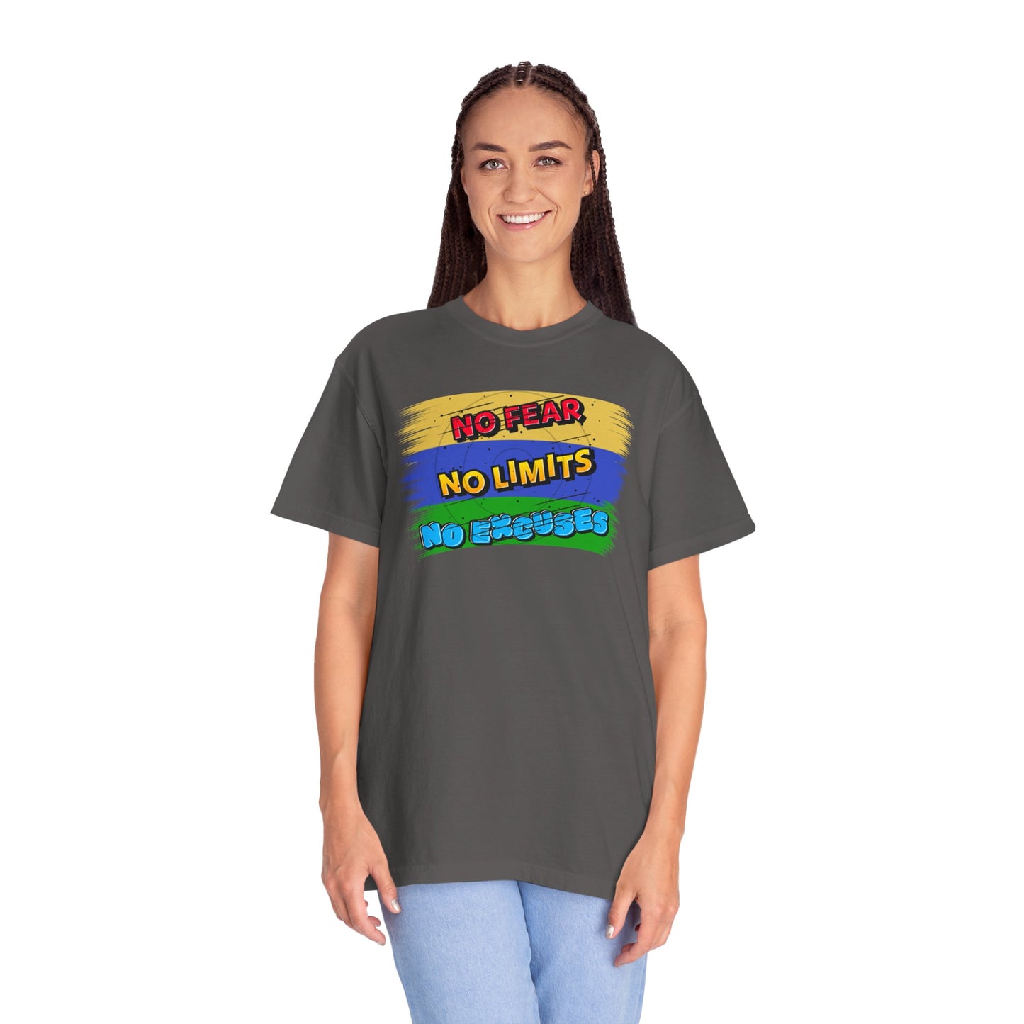 "No Fear No Limits No Excuses" Positive Affirmations Comfort Colors T-shirt