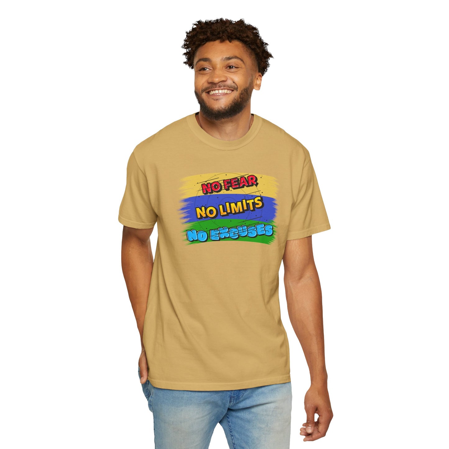 "No Fear No Limits No Excuses" Positive Affirmations Comfort Colors T-shirt