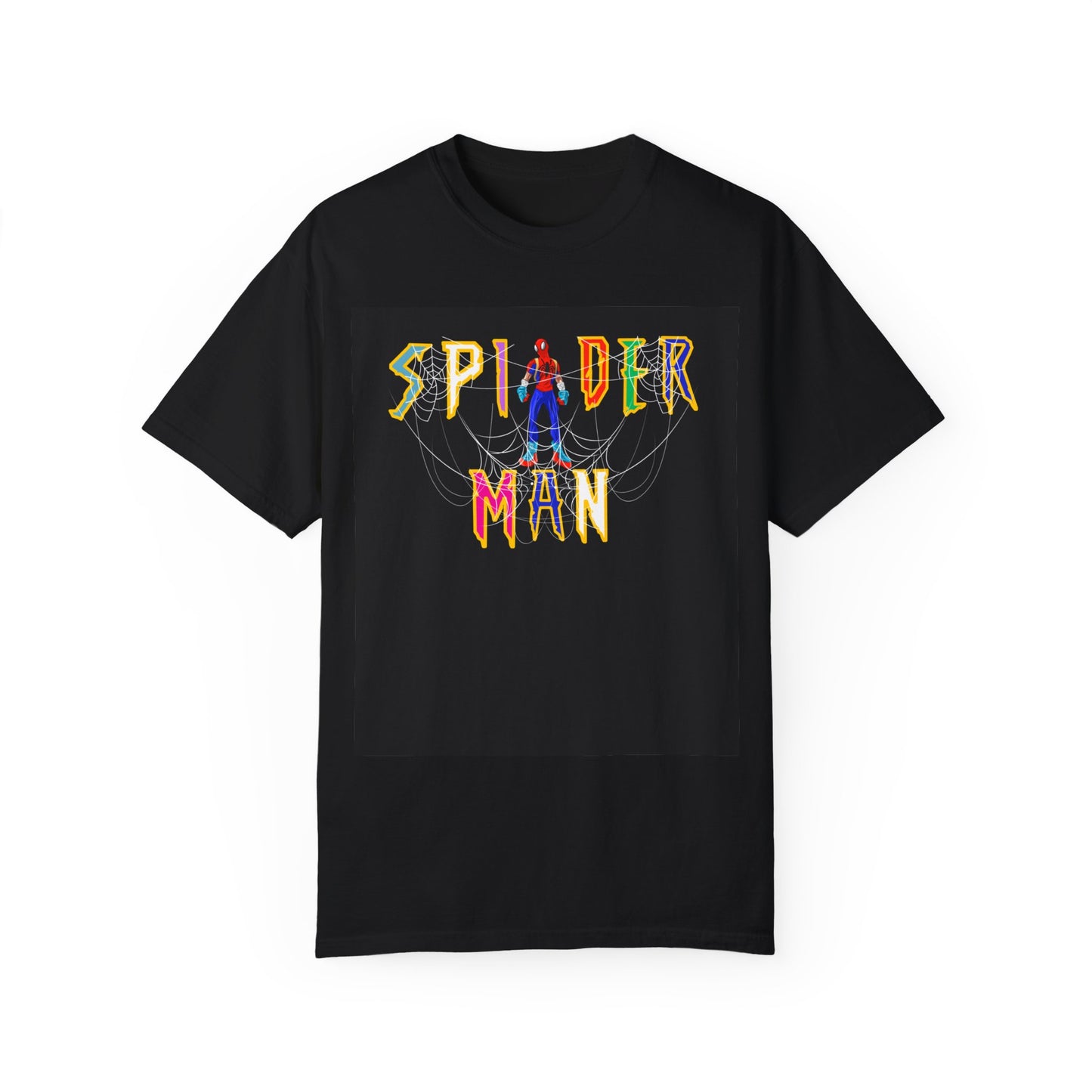 Colorful Spiderman Wording Comfort Colors T-shirt