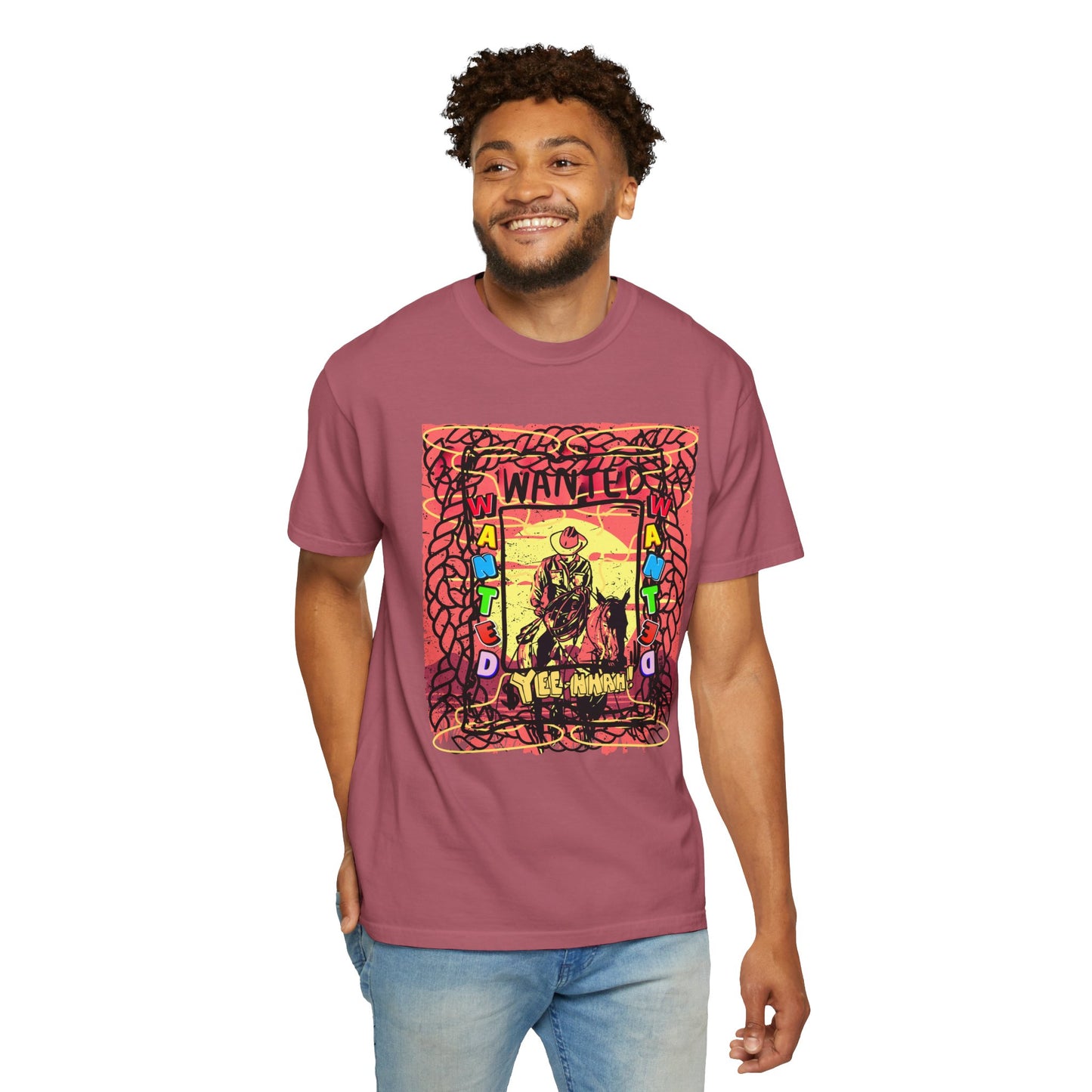 Wanted Cowboy Poster Design Comfort Colors T-shirt